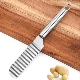 Potato Wave Knife Vegetable Planer Stainless Steel Stripe Cutting Equipment Wave Rolling Cutter Wave Cutter Wave Slicer Kitchen Accessories Gadge