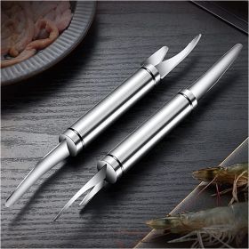 2pcs; 5 In 1 Multifunctional Shrimp Line Fish Maw Knife; Stainless Steel Portable Shrimp Cleaner Knife; Household Shrimp Line Knife; Fish Scale P