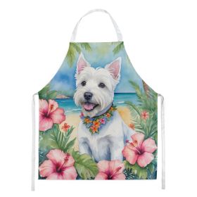 Westie Luau Apron Cooking Kitchen Server Baking Crafts Gardening for Adult Women Men, Unisex, Large, Multicolor